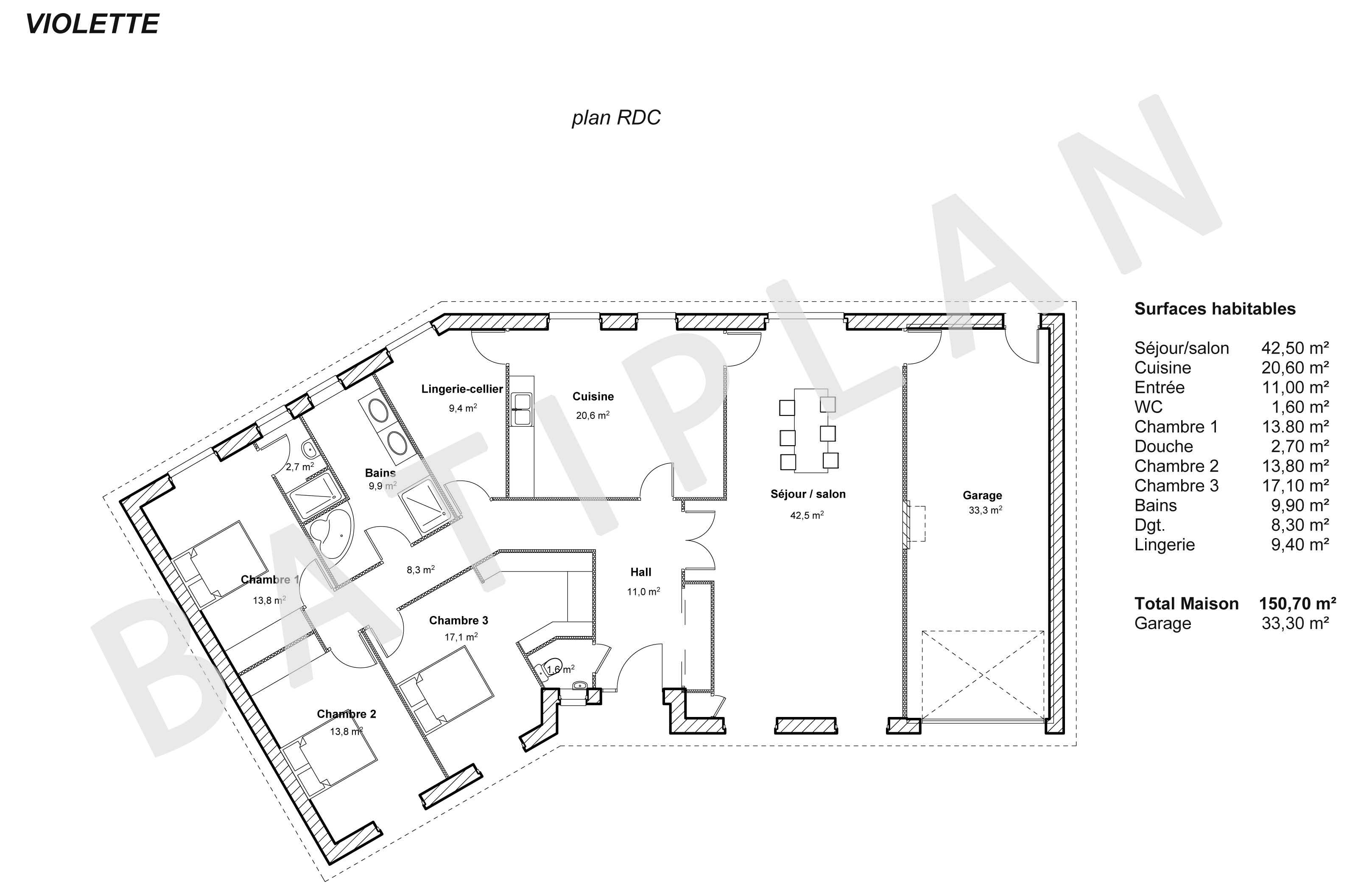 plan maison violette